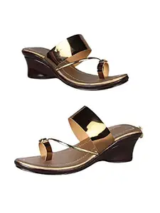 WalkTrendy Womens Synthetic Copper Open Toe Heels - 5 UK (Wtwhs534_Copper_38)