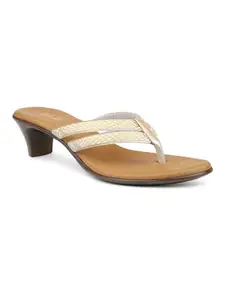 Inc.5 Women Gold Textured Block Heels Sandals