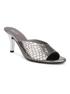Inc.5 Women Pewter Embellished Kitten Heels