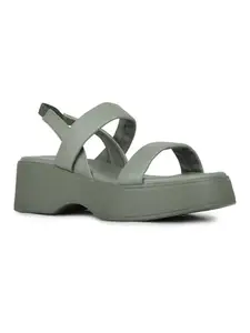 Inc.5 Womens Green Party Wear Solid Round Toe Heels