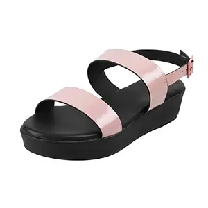Mochi Women's Pink Synthetic Sandals 6-UK 39 (EU) (34-9886)