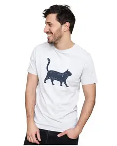 Men's & Women's Regular Fit T-Shirt Just Be Happy - Smile 100% Cotton Unise T-Shirt White|FemaleXL(MYSTIC07-White XL Men Goal)