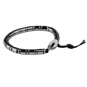 THE MEN THING SLEEK ITALY -Black Tone - Steel Bead Bracelet - Stretch Bracelet (8inch)