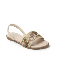 Iconics Women Sandal,Cream,UK-3