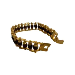 Gallery Millennium The Millennium Gallery Gold Plated Capped Rudraksha Bracelet Original Certified Nepali Brown Beads Auspicious 5 Mukhi Rudraksha Hand Bracelet Symbol Of Lord Shiva For Meditation