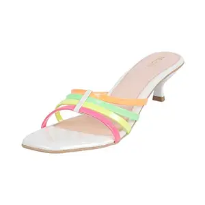 Mochi Women White Fashion Kitten Heel Slip-on UK/5 EU/38 (40-2499)