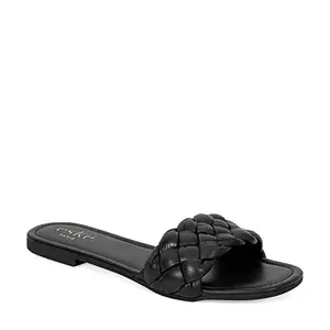 eske Amelia Women's Slip On Flats - Genuine Leather - Light on Feet - Cushioned Leather Insole (Black Cosmos, Numeric_5)