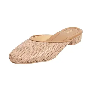 Mochi Women Beige Synthetic Leather Mules UK/5 EU/38 (31-250)