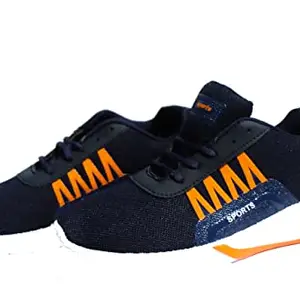 ONTOUR Comfortable and Lightweight Lace Up Running/Gym/Walking Sports Shoes for Men (Navy Blue, Number_6)