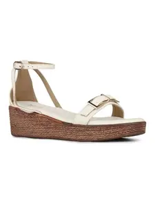 Inc.5 Womens Cream Solid Round Toe Casual Heel Sandals