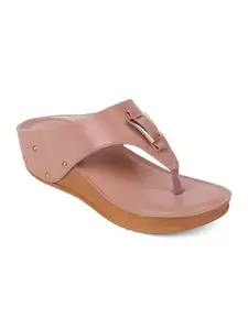 iconics Women Fashion Sandal,Peach,UK-6