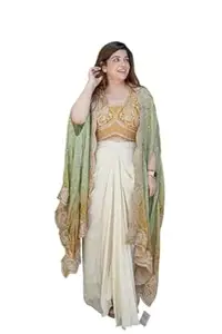 Kapindra Enterprise Lehenga Choli For Women's And Girls For Style Premium Crep Silk Fabric With Embroidery cording Work Blouse wedding bollywood party girls wear dhoti indo western (pink)