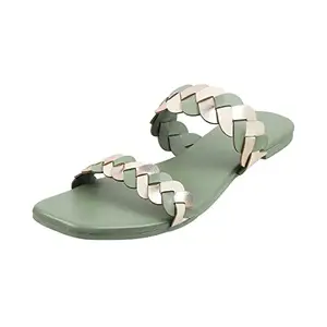 Mochi Womens Synthetic Green Sandals (Size (7 UK (40 EU))