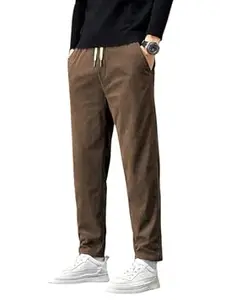 Samfor Men's Comfortable Corduroy Pants | Relaxed Fit Stretch Waist Trousers for Everyday Wear
