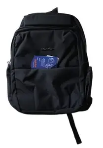 Superhigh Balck Backpack, 25L Capacity, Multiple Compartments, Water Repellent Polyester, Laptop Bag