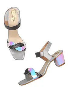 WalkTrendy Womens Synthetic Grey Sandals With Heels - 5 UK (Wtwhs284_Grey_38)