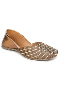 Shezone Women's Brown Color Mojaris (437_Copper_38)