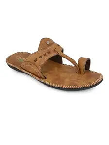 SOFTY VEGEN Men's Ethnic Kohlapuri, Chappals & Slippers - Casual Footwear for Indoor/Outdoor Use | Cushioned Kohlapuri Slippers with Toering | Soft, Comfortable & Lightweight | Memory foam insole | Ethnic wear | Non slip sole | Casual and Trendy