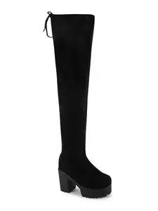 Selfiee Latest and Stylish Block Heel Long ankle Boots for Womens and Girls