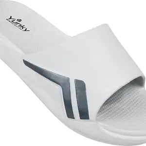 TRV Coco-Arrow Grey Casual Sliders for Men | Lightweight Comfort, Water-Resistant & Stylish Poolside Wear-10 Kids UK