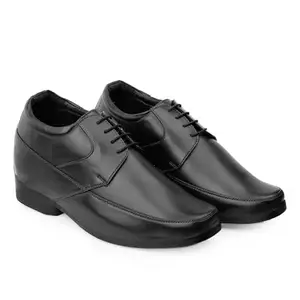 Baxxico Men's Height Increasing Black Faux Lather Formal Lace-up Derby Shoes-5UK[BAXB560-Black]