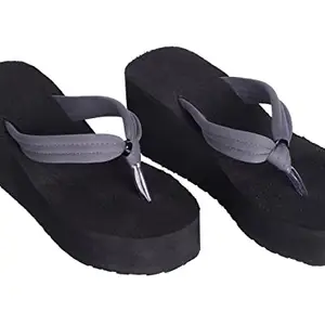 Lil Firestar Women's Platform high heel slippers (3 Inch heel)_(15)_Gray_5UK