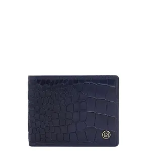 Da Milano RFID Protected Leather Wallet for Men with Card Slot - Blue