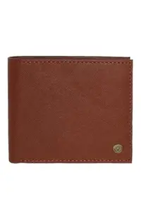 Allen Solly Men Brown Textured Genuine Leather Wallet