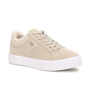 Tommy Hilfiger Leather Solid Beige Women Flat Sneakers (F23HWFW043) Size- 38