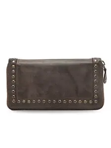 KOMPANERO Genuine Leather Brown Womens Wallet(C-11989-DK.Brown)