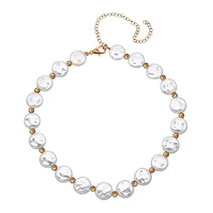 Peora Gold Plated Beads Studded Necklace Fashion Stylish Jewelley Gift For Girls & Women (PX9N55)