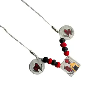 KHOJ.CITY Jewellery Rosalie Modern Multi Color Handmade & Hand Painted Necklaces for Girls & Women (KHJ-AMZ-NP-107)