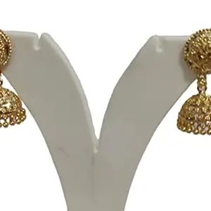 Kamaakshi Women's Gold Plated Alloy Metal Jhumki Earrings - Set of 1 (DESIGN-8)