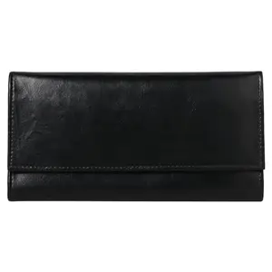 ShopMantra Wallet for Women's |Clutch |Vegan Leather | Holds Upto 6 Cards Slot | 4 Slip Compartment | 1 Zip Compartment | Magnetic Closure| Black