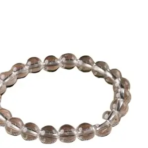 MAGIC GEMS Clear Quartz Round Beads 15mm Sphatik Bracelet Original Certified Transparent Stone Bracelet नेचुरल स्फटिक ब्रेसलेट Strechable Elastic Bracelet For Men Women Beautiful Bracelet