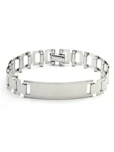 Karatcart Silver Plated Link Chain Chunk Bracelet for Men (55038112)