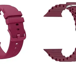 ACM Pack of 2 Watch Strap Slide 42mm 44mm 45mm 46mm 49mm Silicone Belt compatible with Maxima Max Pro Coral Plus Smartwatch Color Hook with Classic Smart Band (Purple)