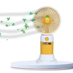 Elexolik Handheld Mini fan rechargeable Li-ion Battery High Wind Flow with Stand Mobile Holder for Travel, Kids, Kitchen, Indoor, Outdoor Use Light Weight, Low Noise (1U, Color May Vary) wmsy