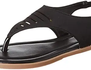 BATA womens TEMPLI SANDAL Black Flat Sandal - 4 UK (5616332)