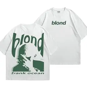 TEESANIME Frank Ocean Blond Oversized T Shirt for Men and Women Premium Heavy Gauge Cotton Drop Shoulder Baggy Streetwear T-Shirt (in, Alpha, M, Plus, White)