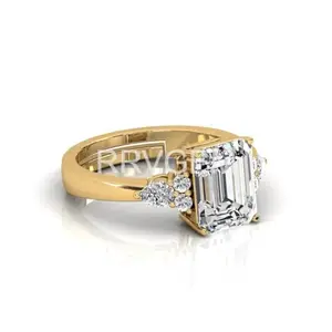 RRVGEM Natural zircon ring 3.00 Carat Certified Handcrafted Finger Ring With Beautifull Stone american diamond ring Gold Plated for Men and Women