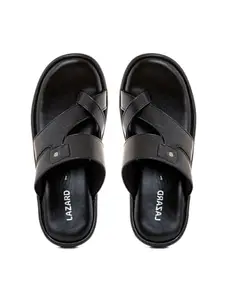 Khadim's Lazard Black Casual Slip On Sandal for Men (5241016)