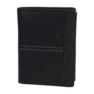 Leatherman Fashion LMN Men Black Genuine Leather Wallet (9 Card Slots)