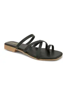 Longwalk Women Casual Flat Sandals Black-W-2410