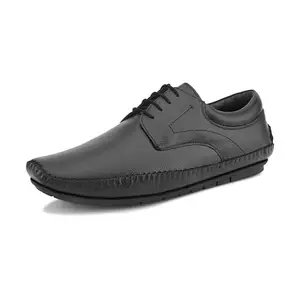 Centrino Blue Leather Men's Formal Shoes | Genuine Leather Upper with Cushioned Footbed | Sleek & Stylish Design for Office & Formal Wear Lace-up Design | Durable Anti-Skid Sole 4080-1