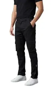 Zuneshia Men's Premium 100% Cotton 8-Pocket Cargo Pants | Tactical Utility Trousers with Adjustable Ankle Zippers