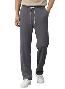 Pinkmint Men's Poly Lycra Ribbed Relaxed Fit Stretchable & Comfortable Trouser | Flexible Elastic Waist with Drawstring Lower for Man | Men Tack Pant Casual Wear | Gym Joggers | Lounge