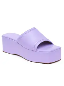 jynx Stylish Sandal For Women And Girls. Casual and Fashionable Flatform - Heels (PURPLE, numeric_5)