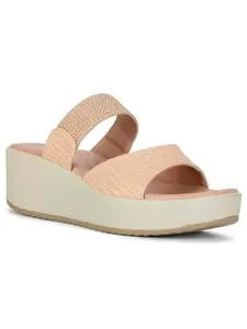 Bata ROBB WEDGE MULE Women casual Mule Slipper In NUDE