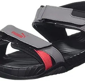 Puma Men's Aqua V1 Castlerock-High Risk Red-Black Sandal-7 Kids UK (38026703)